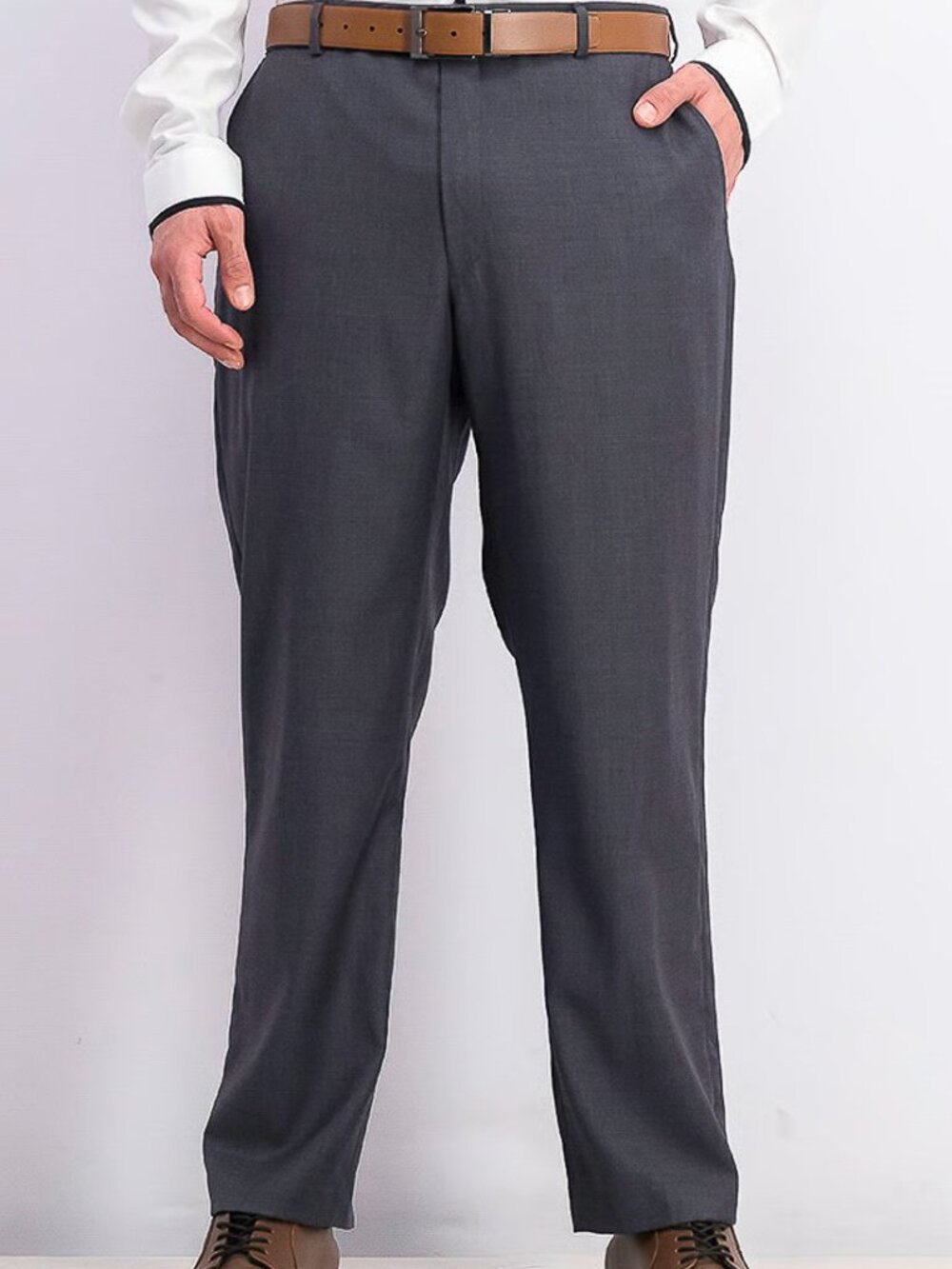 Enro Men's 100% Wool Charcoal Gray Dress Pants Trousers 36 NWT